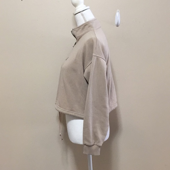 American Eagle Womens Sand Brown Cropped Sweatshirt XS - Picture 2 of 6